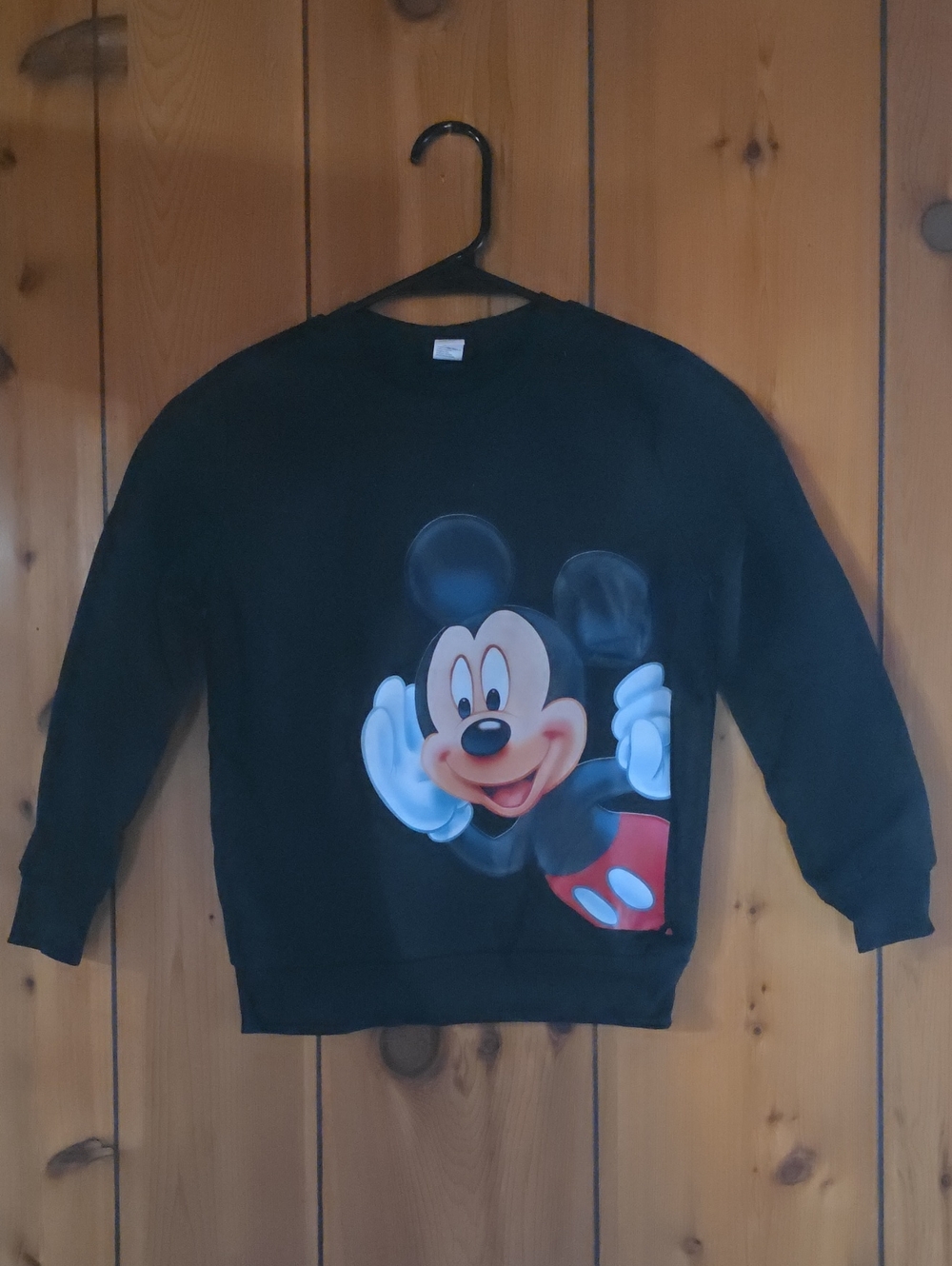 Disney Black Crewneck Sweatshirt with Large Mickey Graphic